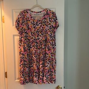 Crown & Ivy Black and Pink Casual Sundress
